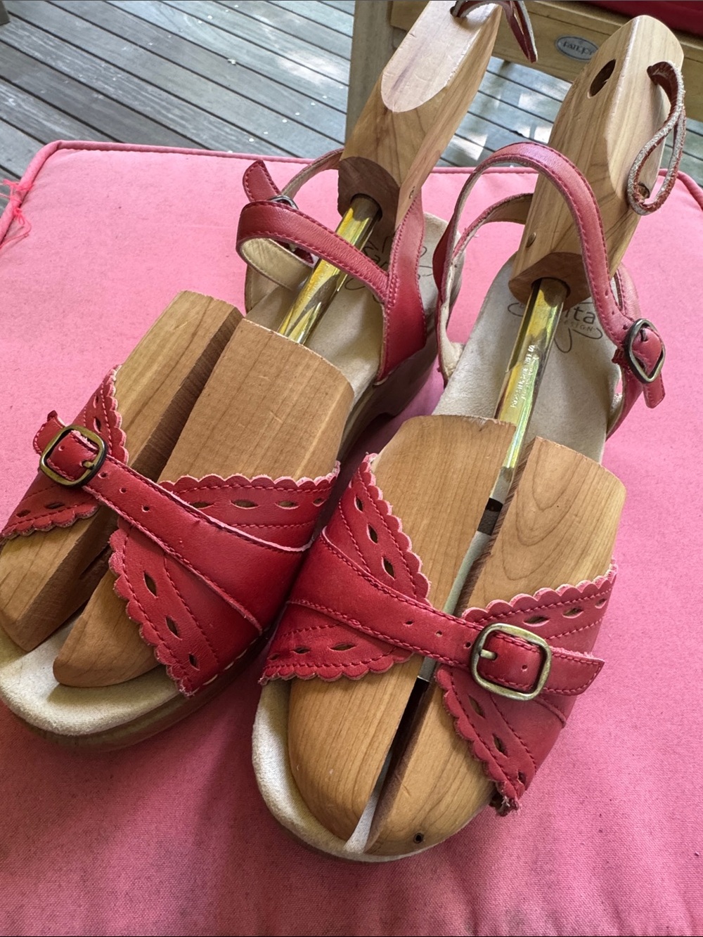 Sanita Red Leafher Sandals size 39